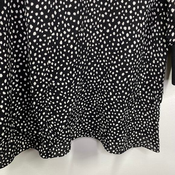 Tibi Black Cream Polka Dot Printed Long Sleeve Mini Dress Women's Size 4 - Picture 5 of 11